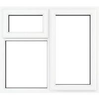 Crystal uPVC Window A Rated Right Hand Side Hung next to a Top Opener over a Fixed Light 1190mm x 1190mm Clear Glazing - White
