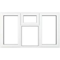 Crystal uPVC Window A Rated Left and Right Hand Side Hung Top Opener over a Fixed Light Centre 1770mm x 1115mm Clear Glazing - White