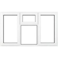 Crystal uPVC Window A Rated Left and Right Hand Side Hung Top Opener over a Fixed Light Centre 1770mm x 965mm Clear Glazing - White