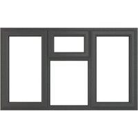 Crystal uPVC Window A Rated Left and Right Hand Side Hung Top Opener over a Fixed Light Centre 1770mm x 1115mm Clear Glazing - Grey