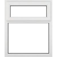 PVC Double Glazed Window Glass & Frame A Rated Top Hung Over Fixed Panel Light