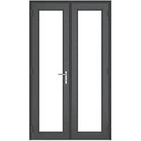 Crystal Anthracite Grey uPVC French Door Set 2090 x 1290mm (496JP)