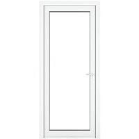 PVC Single Door Clear Glass & Frame Left Hand Double Tough Glazing By Crystal