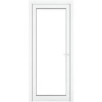 Crystal uPVC Clear Single Door Full Glass Left Hand Open 920mm x 2090mm Clear Glazing - White