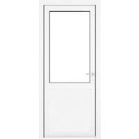 Crystal 2-Panel 1-Clear Light LH White uPVC Back Door 2090 x 840mm (963JP)