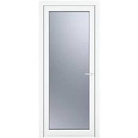 Crystal 1-Panel 1-Frosted Light LH White uPVC Back Door 2090 x 920mm (984JP)
