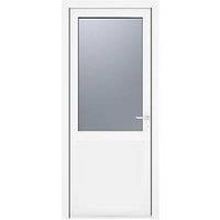 Crystal 2-Panel 1-Frosted Light LH White uPVC Back Door 2090 x 920mm (998JK)