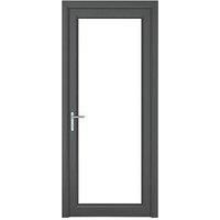 Crystal 1-Panel 1-Clear Light RH Anthracite Grey uPVC Back Door 2090 x 920mm (989JK)