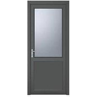 Crystal 2-Panel 1-Obscure Light RH Anthracite Grey uPVC Back Door 2090mm x 840mm (551JP)
