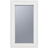 PVC Double Glazed Window Glass & Frame A Rated LH Side Hung Over Fixed Crystal