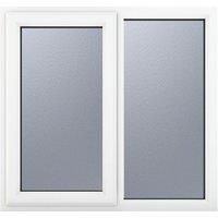 Crystal uPVC Window A Rated Left Hand Side Hung next to a Fixed Light 1190mm x 1040mm Obscure Glazing - White