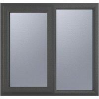 Crystal uPVC Window A Rated Left Hand Side Hung next to a Fixed Light 905mm x 965mm Obscure Glazing - Grey