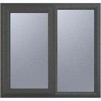 Crystal uPVC Window A Rated Left Hand Side Hung next to a Fixed Light 1190mm x 1115mm Obscure Glazing - Grey