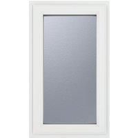 Crystal uPVC Window A Rated Right Hand Side Hung 610mm x 1115mm Obscure Glazing - White