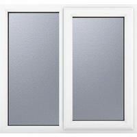 Crystal uPVC Window A Rated Right Hand Side Hung next to a Fixed Light 1190mm x 965mm Obscure Glazing - White