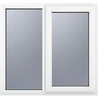 Crystal uPVC Window A Rated Right Hand Side Hung next to a Fixed Light 905mm x 965mm Obscure Glazing - White