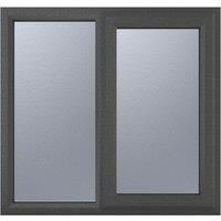 Crystal uPVC Window A Rated Right Hand Side Hung next to a Fixed Light 1190mm x 1190mm Obscure Glazing - Grey