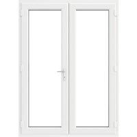 Crystal uPVC Clear French Door Left Hand Master 1190mm x 2090mm Clear Glazing - White