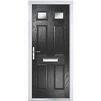Crystal Grp Door Six Square Two Glass Black Rh 920 X 2055Mm Obs