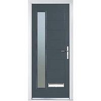 Crystal Grp Door Long Glass Grey 7016 Lh 920 X 2055Mm Obs