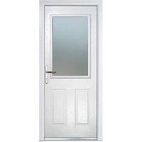Crystal Grp Door Two Square Glass White Rh 920 X 2055Mm Obs