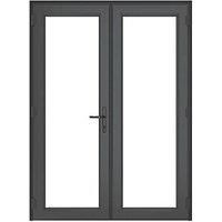 Crystal Anthracite Grey Triple-Glazed uPVC French Door Set 2090mm x 1390mm (853JM)