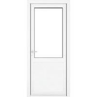 PVC Single Door Half Glass & Frame Right Hand Triple Tough Glazing By Crystal