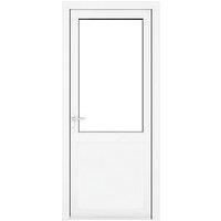 Crystal 1-Panel 1-Clear Light Right-Hand Opening White uPVC Back Door 2090mm x 890mm (996KF)