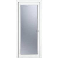 PVC Single Door Clear Glass & Frame Left Hand Triple Tough Glazing By Crystal