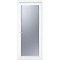 PVC Single Door Clear Glass & Frame Right Hand Triple Tough Glazing By Crystal