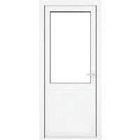 Crystal Triple Glazed Single Door Half Panel White Lh 840 X 2090Mm Obscure