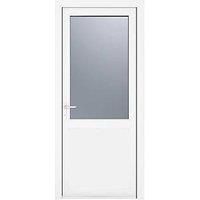 Crystal 1-Panel 1-Obscure Light Right-Hand Opening White uPVC Back Door 2090mm x 890mm (284KF)