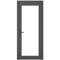 PVC Single Door Clear Glass & Frame Right Hand Triple Tough Glazing By Crystal