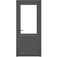 PVC Single Door Half Glass & Frame Right Hand Triple Tough Glazing By Crystal