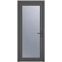 PVC Single Door Clear Glass & Frame Left Hand Triple Tough Glazing By Crystal