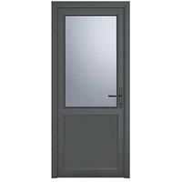 PVC Single Door Half Glass & Frame Left Hand Triple Tough Glazing By Crystal