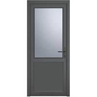 PVC Single Door Half Glass & Frame Left Hand Triple Tough Glazing By Crystal