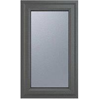 Crystal Left-Handed Obscure Triple-Glazed Casement Anthracite on White uPVC Window 610mm x 1115mm (253JM)