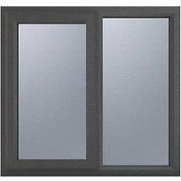 Crystal Left-Hand Opening Obscure Triple-Glazed Casement Anthracite on White uPVC Window 1190mm x 1040mm (547JN)