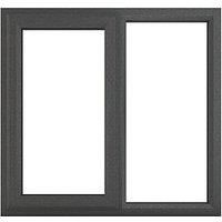 Crystal Left-Hand Opening Clear Triple-Glazed Casement Anthracite on White uPVC Window 1190mm x 1190mm (341JM)
