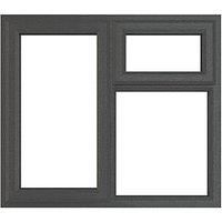 Crystal Left-Hand Opening Clear Triple-Glazed Casement Anthracite on White uPVC Window 1190mm x 1190mm (888JM)