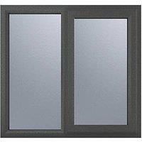 Crystal Right-Hand Opening Obscure Triple-Glazed Casement Anthracite on White uPVC Window 1190mm x 1190mm (835JM)