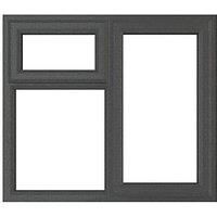 Crystal Right-Handed Clear Triple-Glazed Casement Anthracite on White uPVC Window 1190mm x 965mm (173JN)