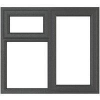 Crystal Right-Hand Opening Clear Triple-Glazed Casement Anthracite on White uPVC Window 1190mm x 1190mm (641JN)