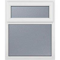Crystal Top Opening Obscure Triple-Glazed Casement White uPVC Window 905mm x 965mm (847JM)