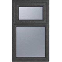 Crystal Top Opening Obscure Triple-Glazed Casement Anthracite on White uPVC Window 610mm x 1040mm (866JN)