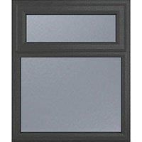 Crystal Top Opening Obscure Triple-Glazed Casement Anthracite on White uPVC Window 1190mm x 1115mm (386JM)