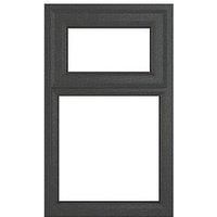 Crystal Top Opening Clear Triple-Glazed Casement Anthracite on White uPVC Window 610mm x 965mm (485JM)