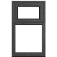 Crystal Top Opening Clear Triple-Glazed Casement Anthracite on White uPVC Window 610mm x 820mm (973JM)