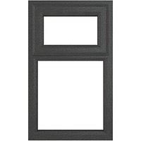 Crystal Top Opening Clear Triple-Glazed Casement Anthracite on White uPVC Window 610mm x 1190mm (366JN)